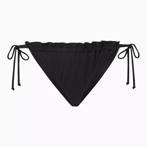 New It's Now Cool The Frill Tie Up Eco Black Rib Bikini Bottoms New Size Large - Picture 7 of 11